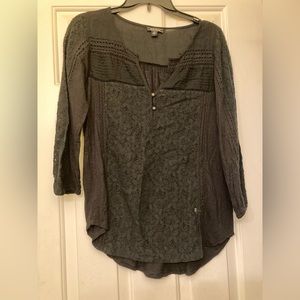 Lucky Brand, medium, black floral boho top